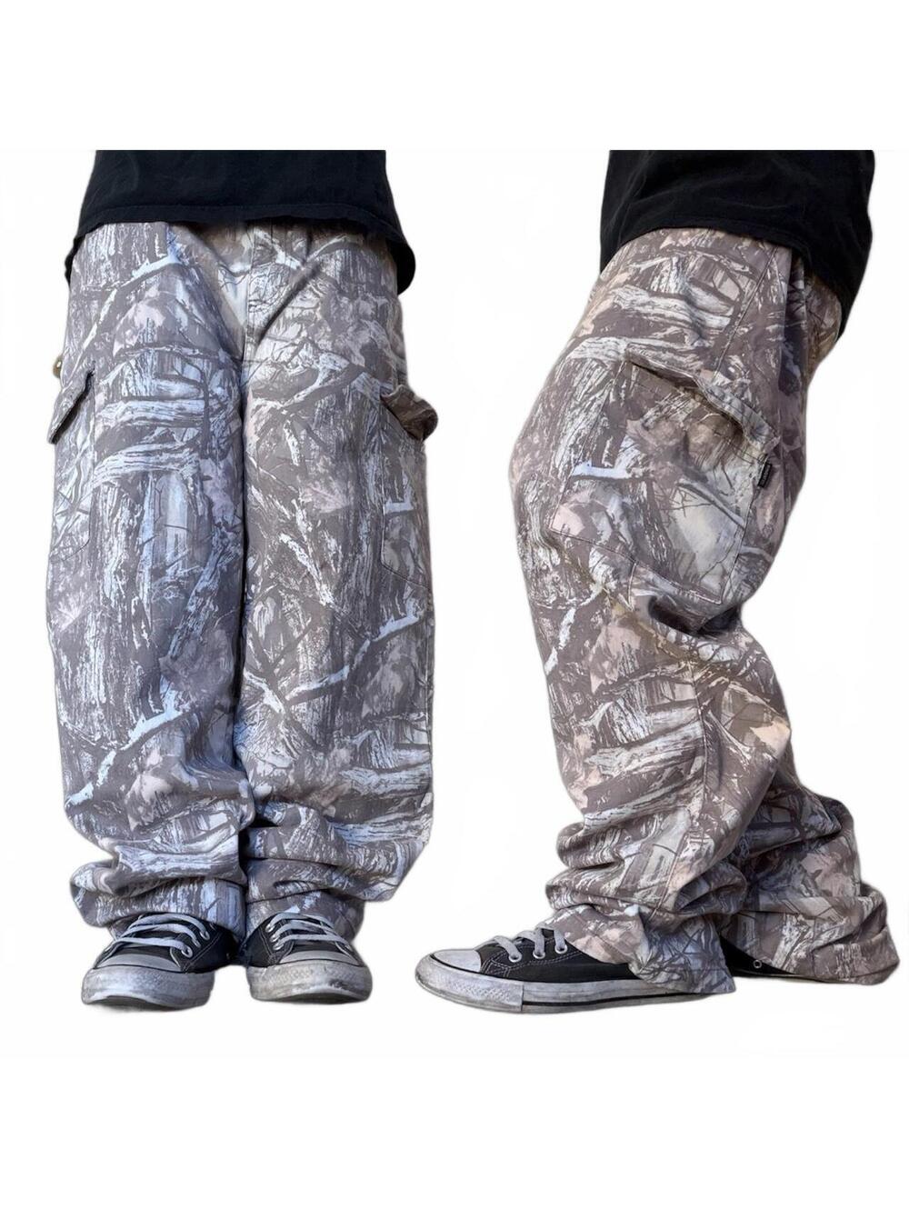 -Crazy Y2K Baggy Camo Cargo Pants ring of fire